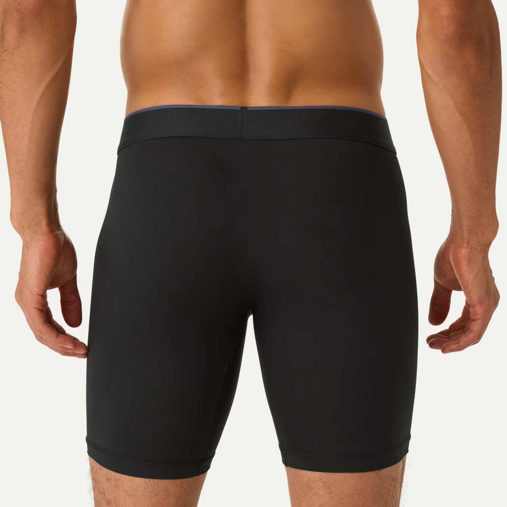 Bombas Mens Sport Flyless Boxer Brief Black Large 9048 Nylon Elastane New - Picture 2 of 6